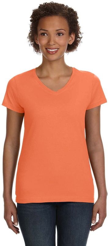 LAT Ladies' V-Neck Fine Jersey T-Shirt